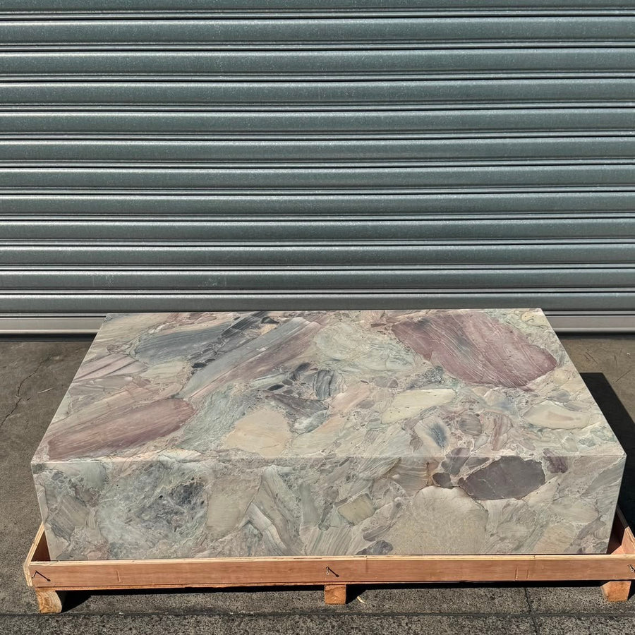 Block Coffee Table - Moonlight Marble natural stone furniture New Zealand - Natural Stone Co