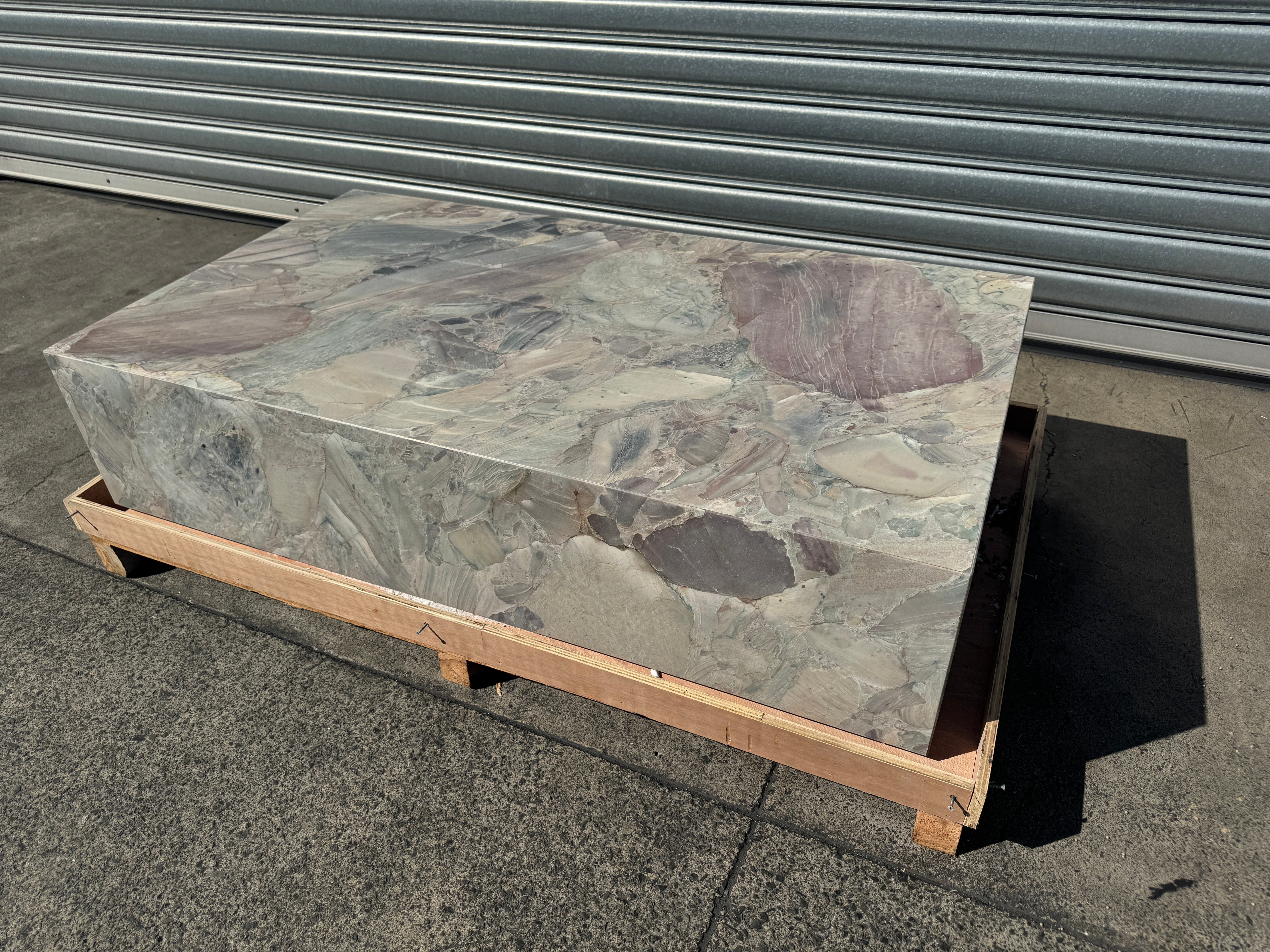 Block Coffee Table - Moonlight Marble - Small natural stone furniture New Zealand - Natural Stone Co