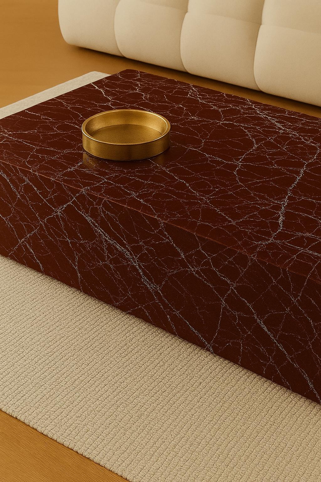 Block Coffee Table - Rosso Levanto Marble - Large natural stone furniture New Zealand - Natural Stone Co