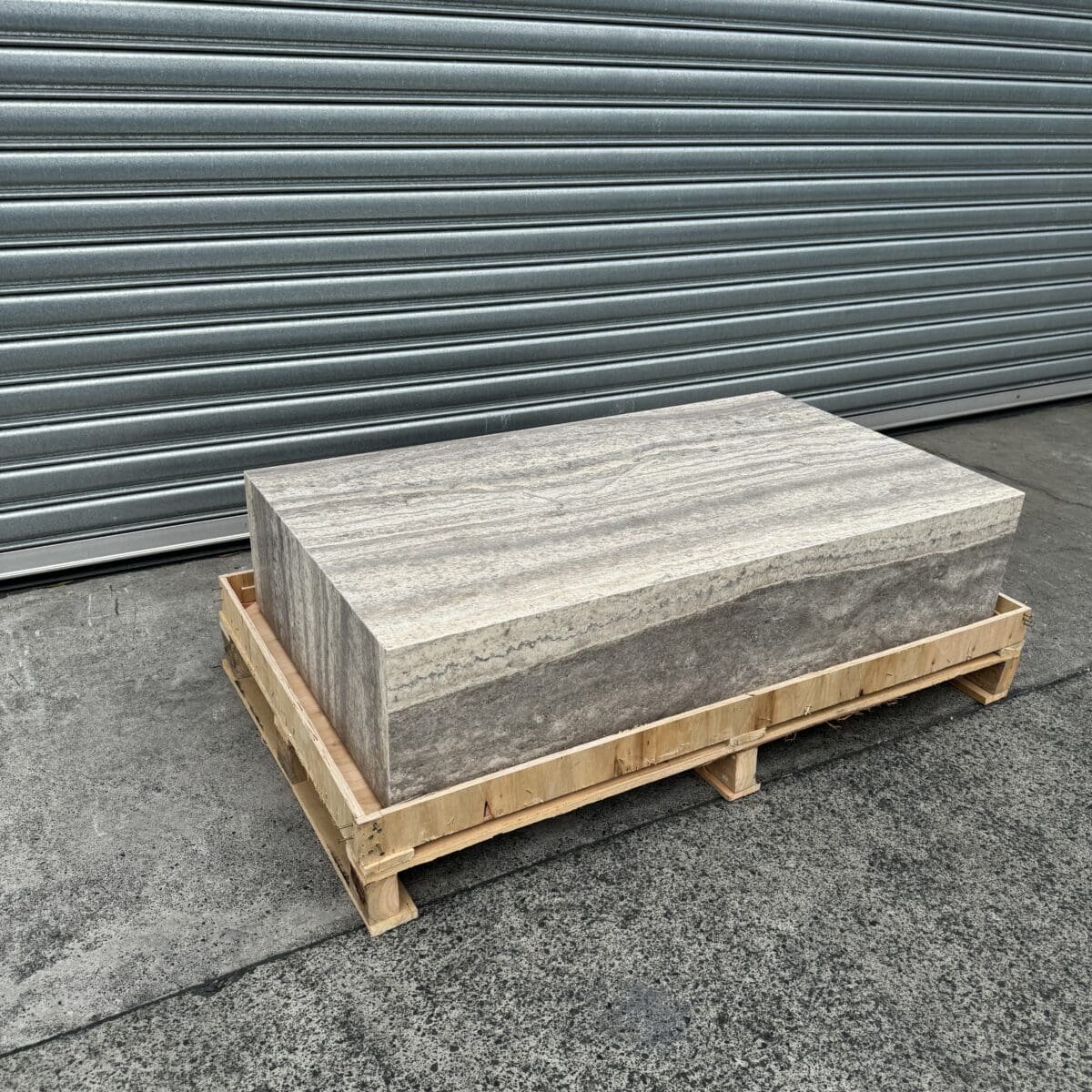 Block Coffee Table - Silver Travertine - Large natural stone furniture New Zealand - Natural Stone Co