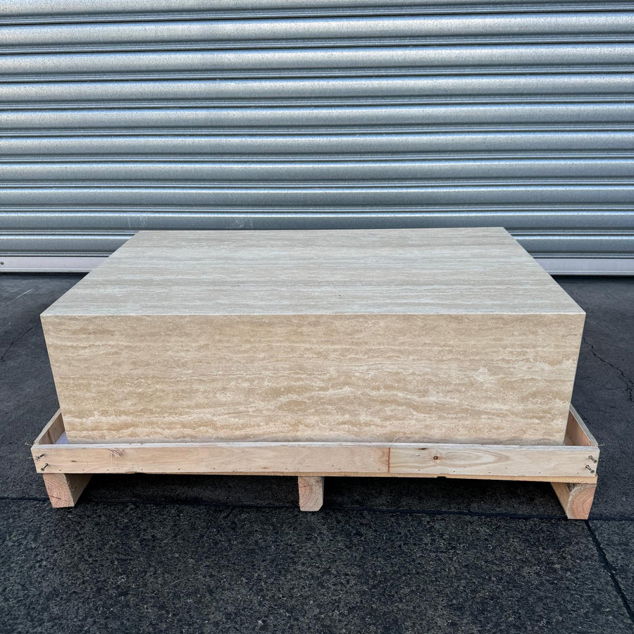 Block Coffee Table - Travertine natural stone furniture New Zealand - Natural Stone Co