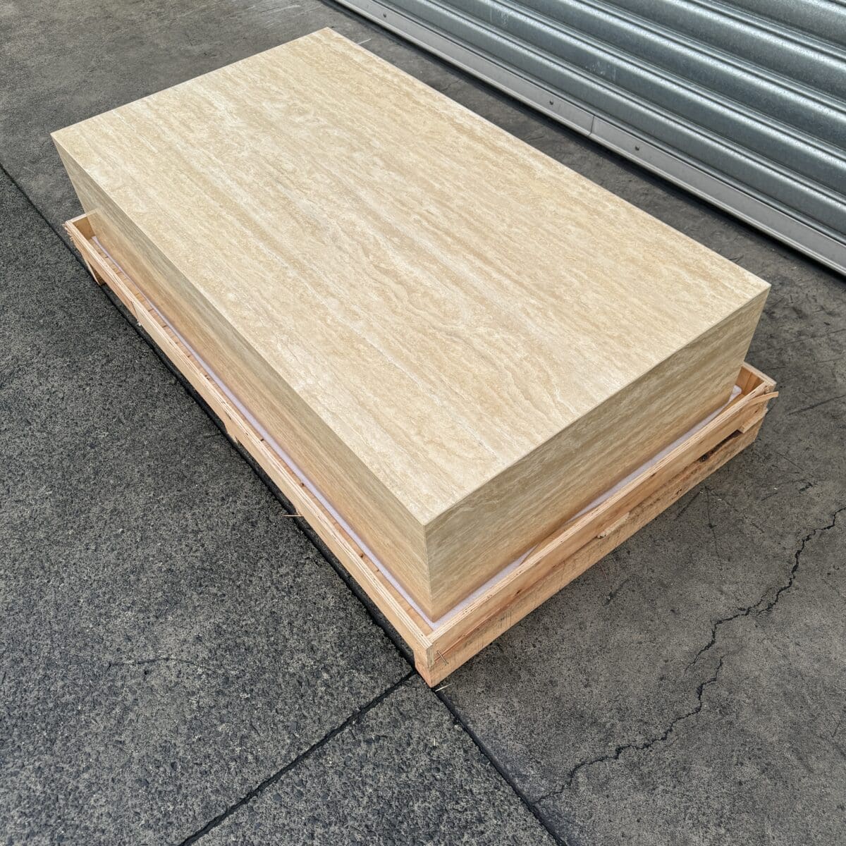 Block Coffee Table - Veincut Travertine - Large natural stone furniture New Zealand - Natural Stone Co