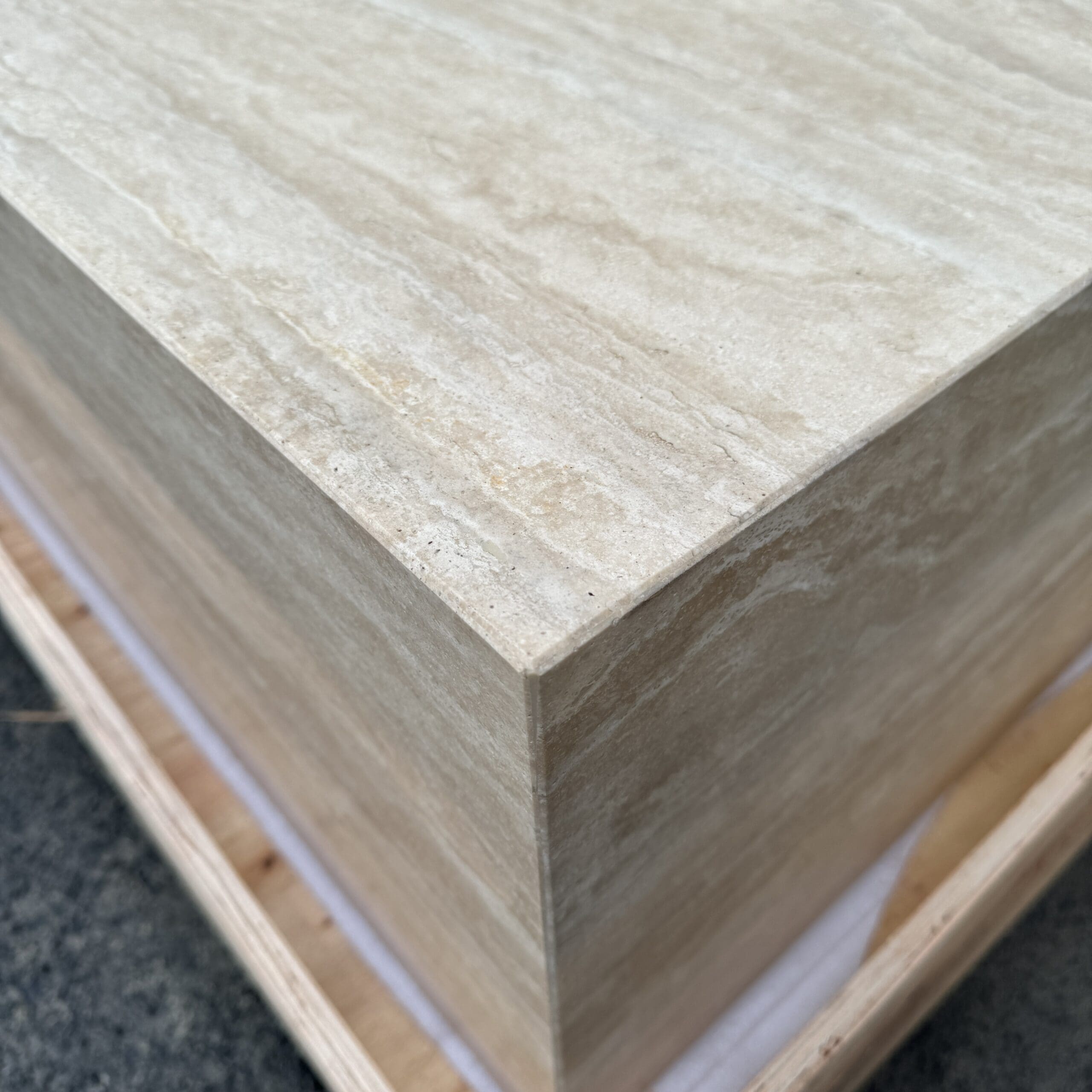 Block Coffee Table - Veincut Travertine - Large natural stone furniture New Zealand - Natural Stone Co