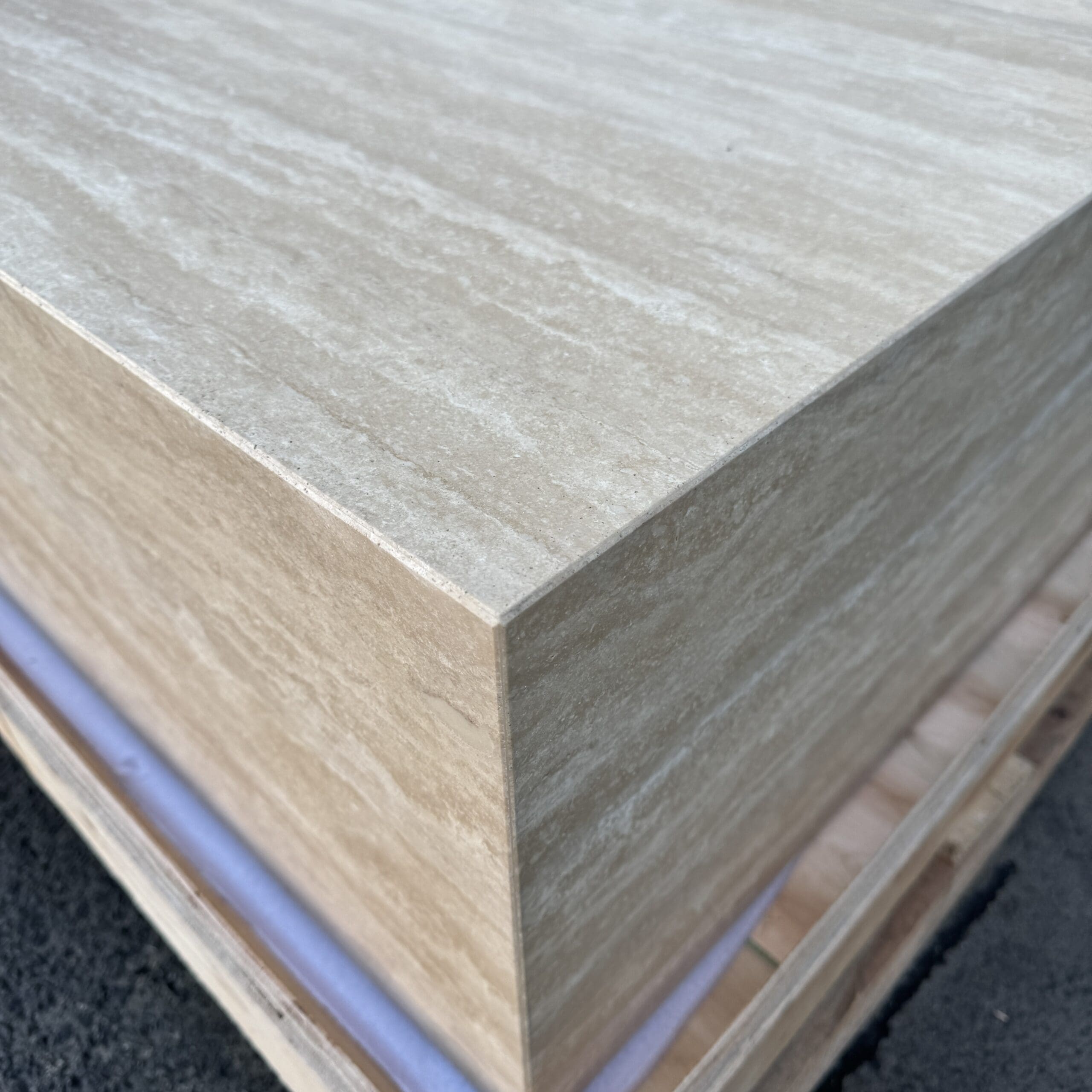 Block Coffee Table - Veincut Travertine - Small natural stone furniture New Zealand - Natural Stone Co