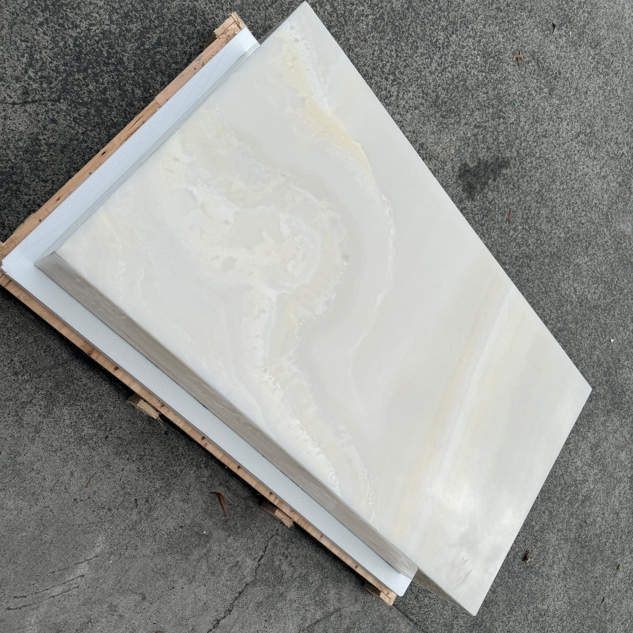 Block Coffee Table - White Onyx - Large natural stone furniture New Zealand - Natural Stone Co