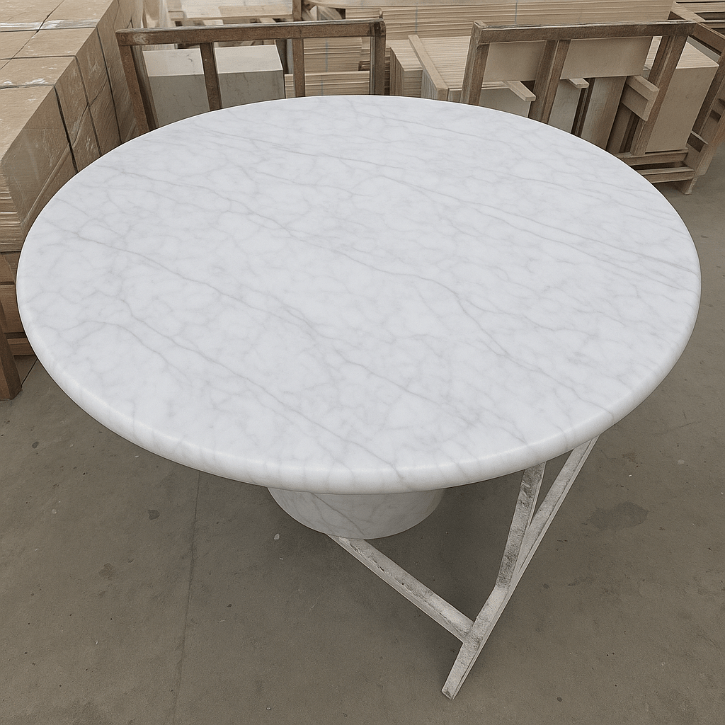 Court Dining Table - Carrara Marble natural stone furniture New Zealand - Natural Stone Co