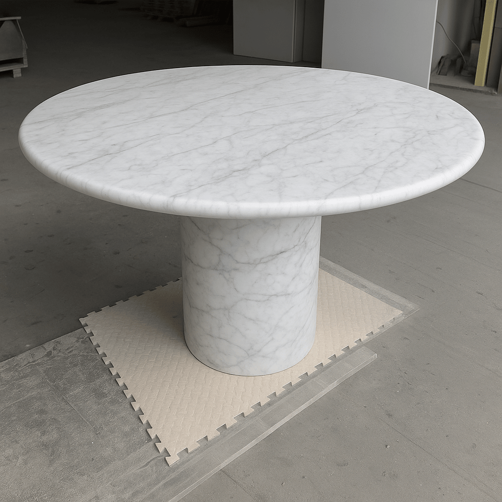 Court Dining Table - Carrara Marble natural stone furniture New Zealand - Natural Stone Co