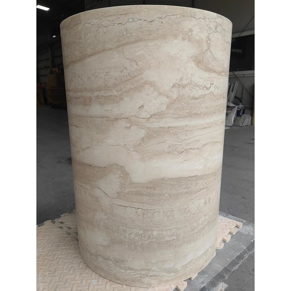 Court Dining Table - Italian Super White Travertine natural stone furniture New Zealand - Natural Stone Co