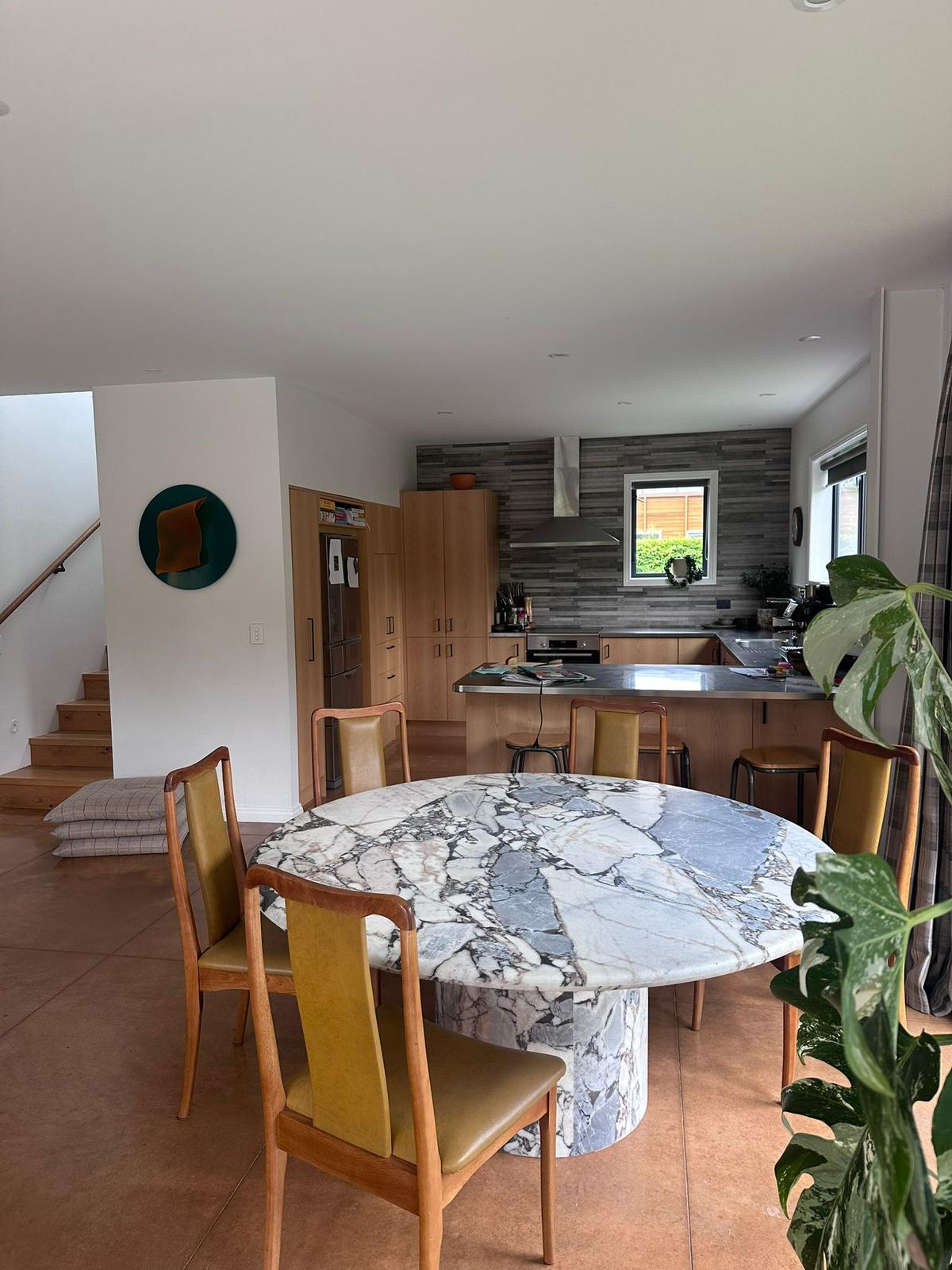 Court Dining Table - Milky Blue Marble natural stone furniture New Zealand - Natural Stone Co