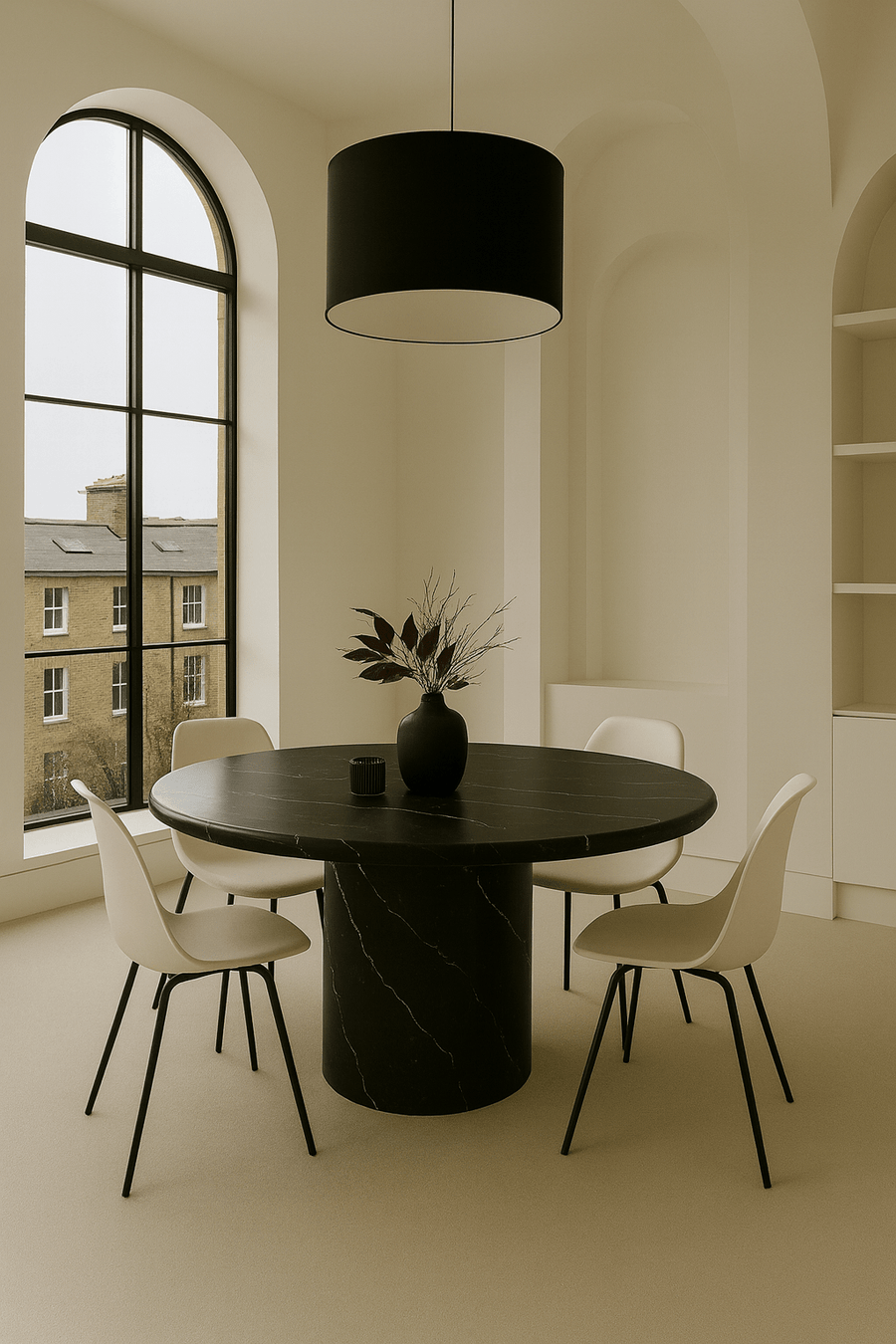 Court Dining Table - Nero Marquina natural stone furniture New Zealand - Natural Stone Co