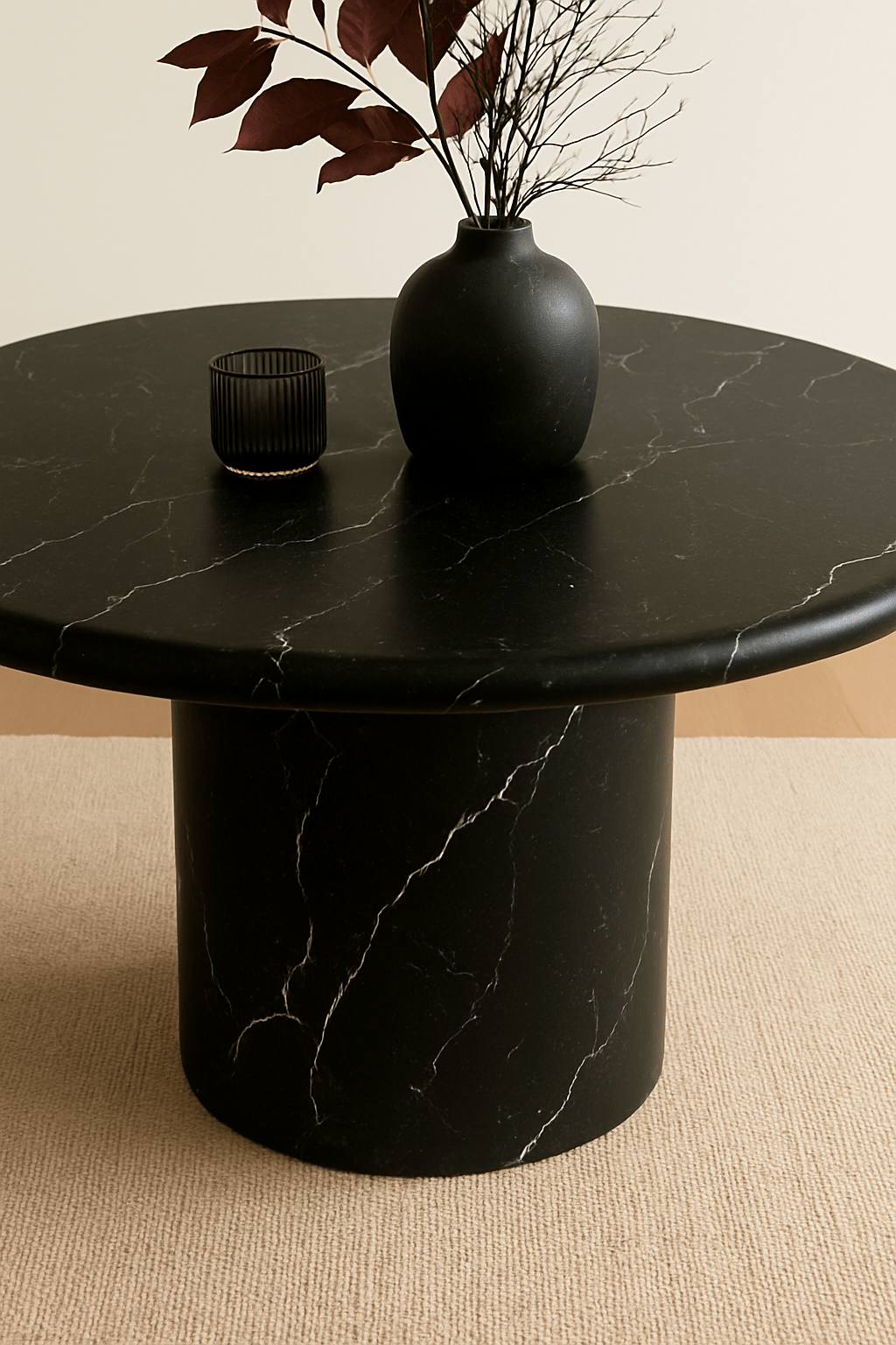 Court Dining Table - Nero Marquina natural stone furniture New Zealand - Natural Stone Co