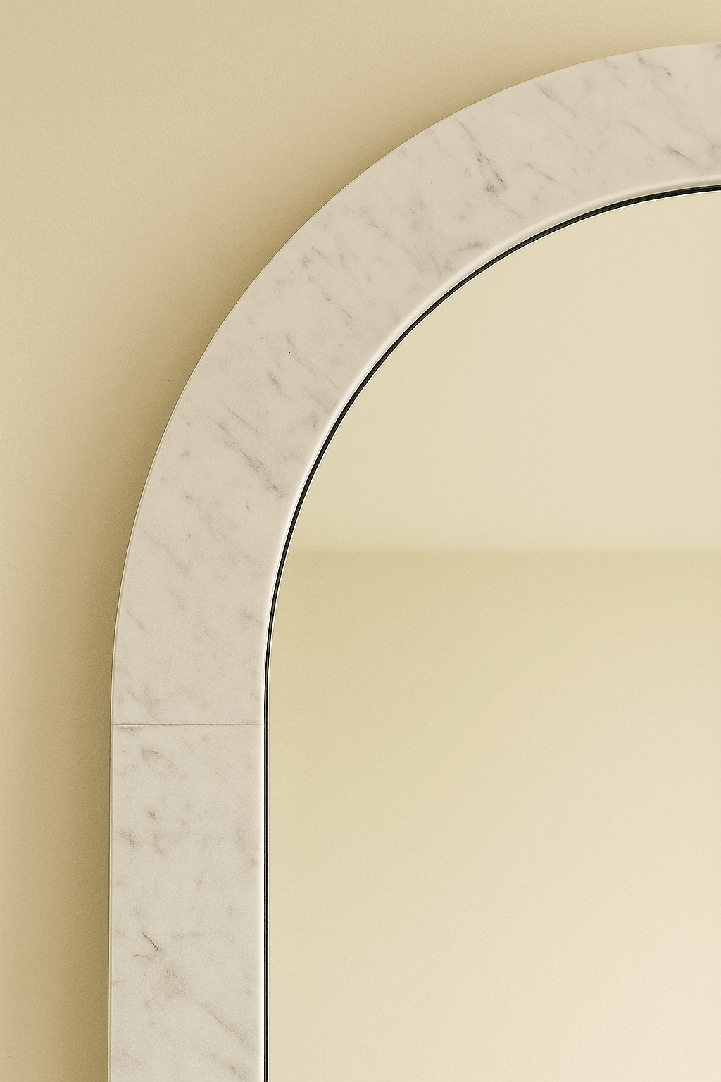 Crescent Arch Mirror - Carrara Marble - Pre - Order natural stone furniture New Zealand - Natural Stone Co