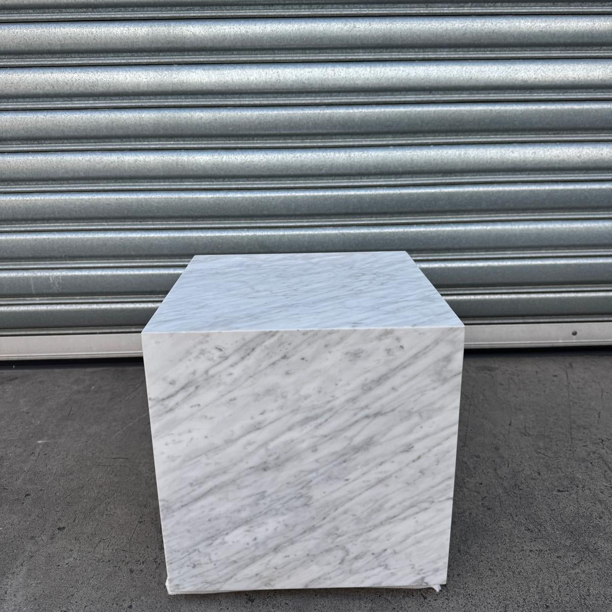 Cube Side Table - Carrara Marble natural stone furniture New Zealand - Natural Stone Co