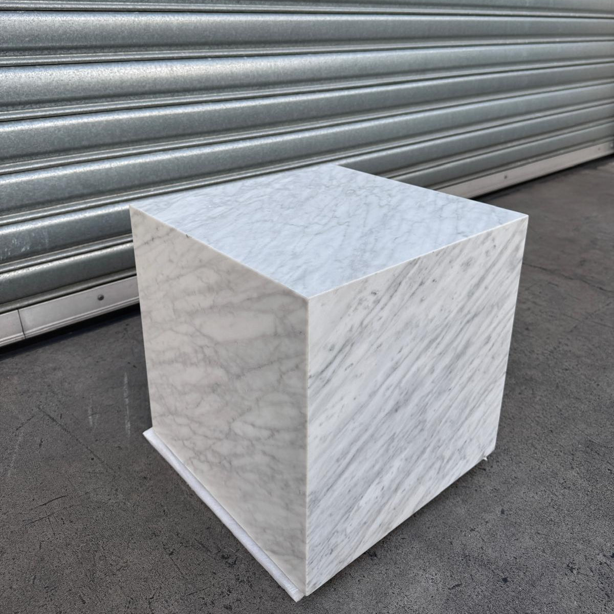 Cube Side Table - Carrara Marble natural stone furniture New Zealand - Natural Stone Co