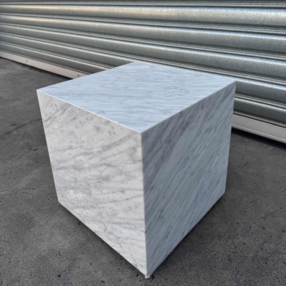 Cube Side Table - Carrara Marble natural stone furniture New Zealand - Natural Stone Co