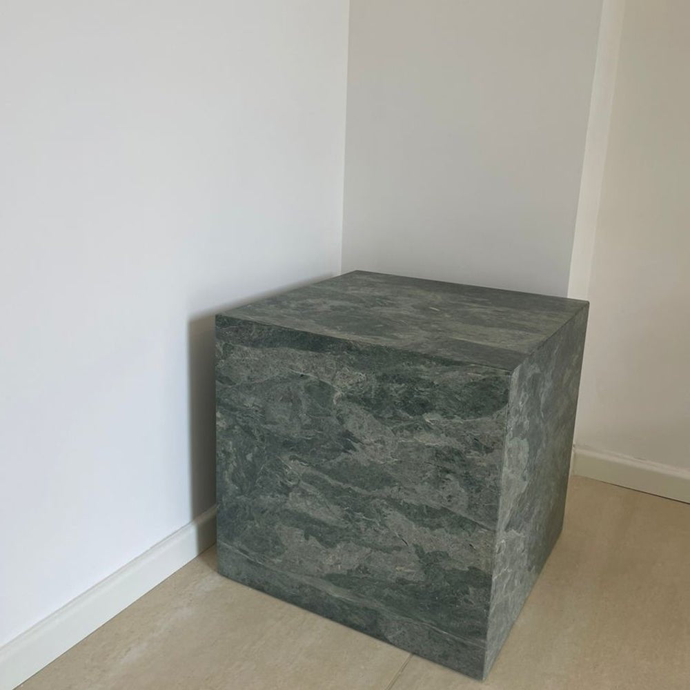 Cube Side Table - Green Marble natural stone furniture New Zealand - Natural Stone Co