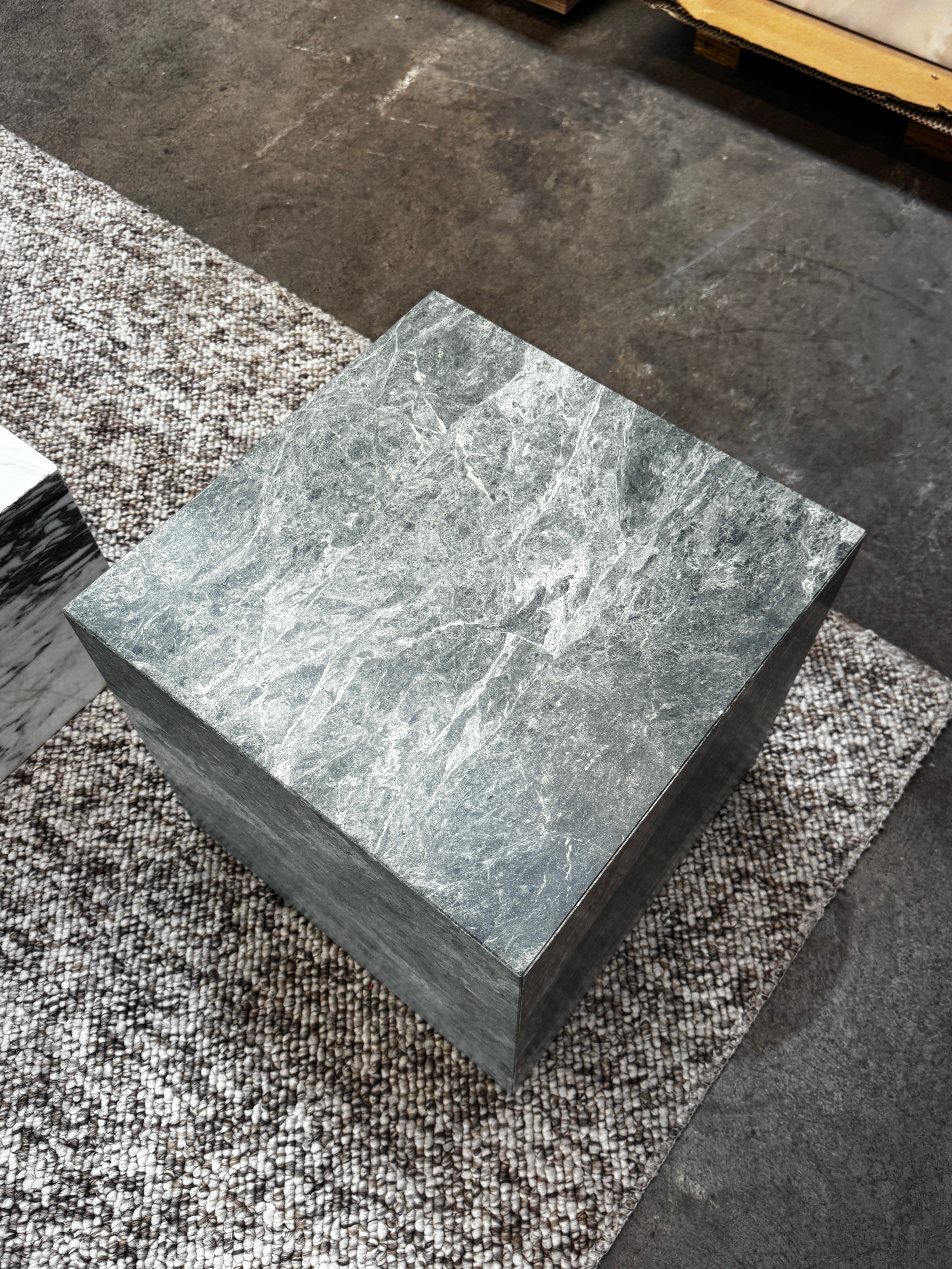 Cube Side Table - Green Marble natural stone furniture New Zealand - Natural Stone Co