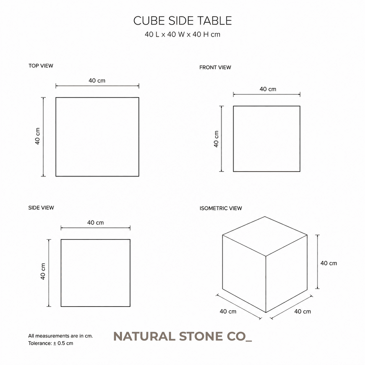 Cube Side Table - Rosso Levanto Marble natural stone furniture New Zealand - Natural Stone Co