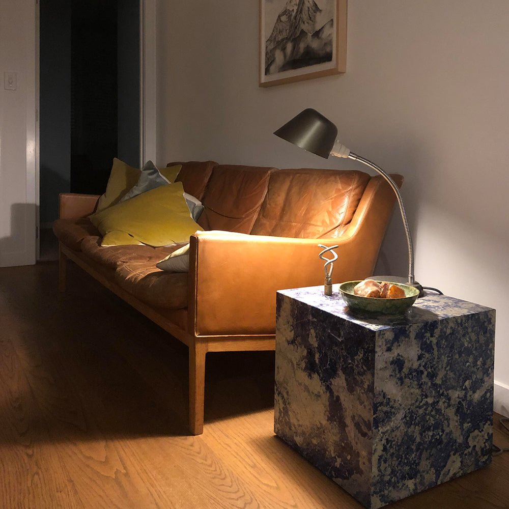Cube Side Table - Royal Blue Marble natural stone furniture New Zealand - Natural Stone Co