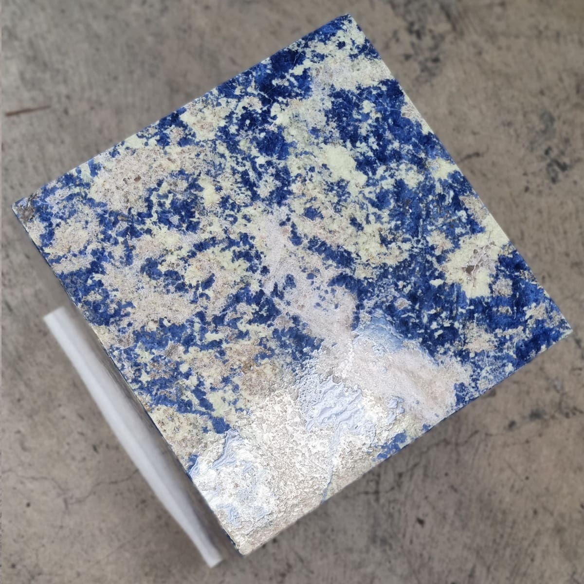 Cube Side Table - Royal Blue Marble natural stone furniture New Zealand - Natural Stone Co
