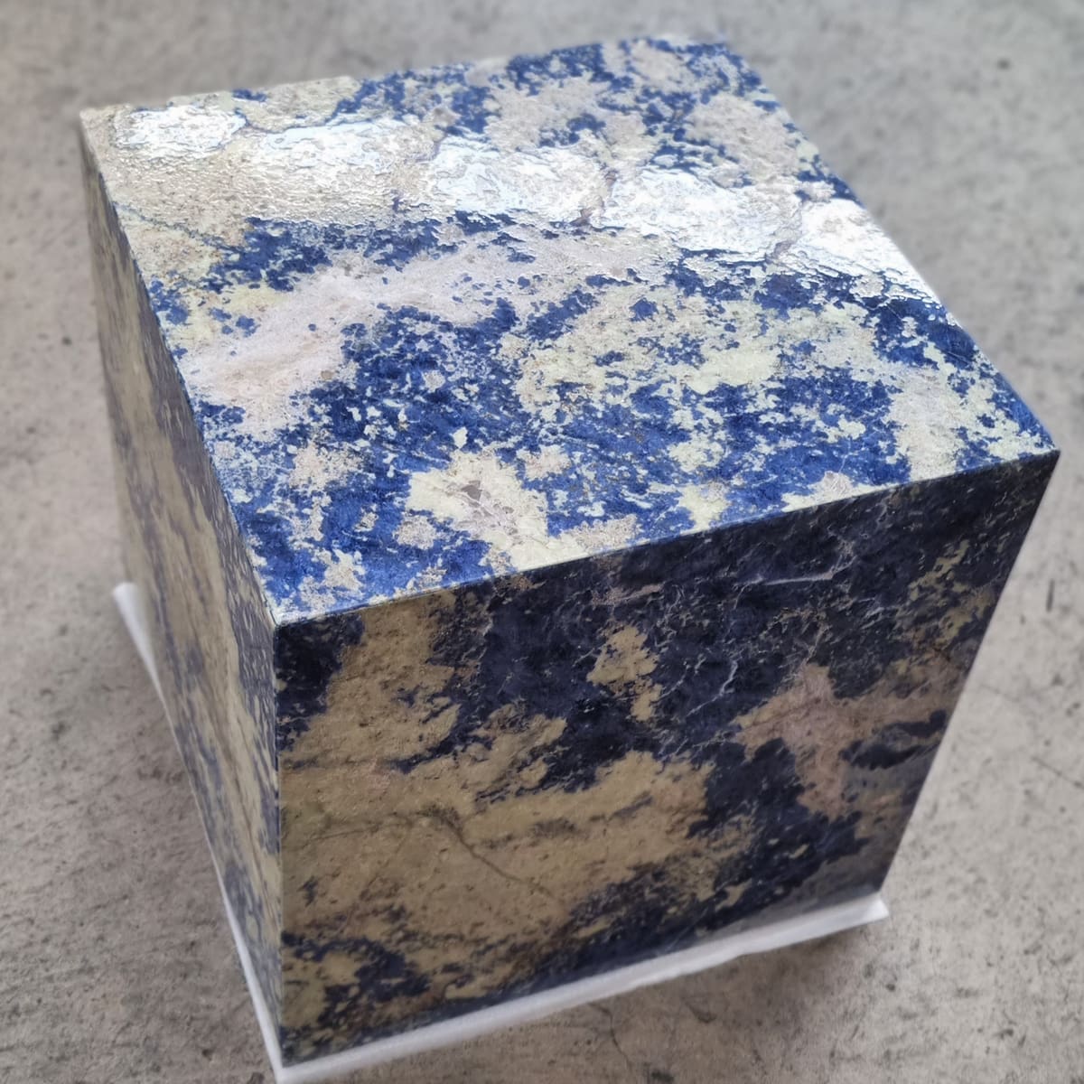 Cube Side Table - Royal Blue Marble natural stone furniture New Zealand - Natural Stone Co