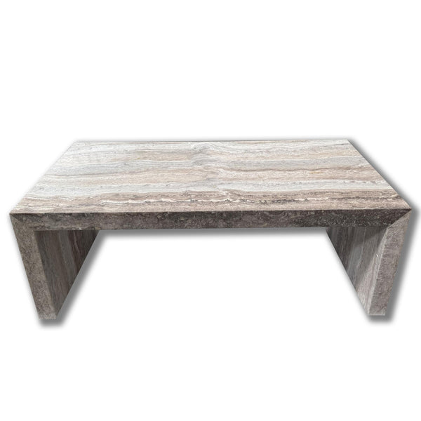 Waterfall Coffee Table - Veincut Silver Travertine