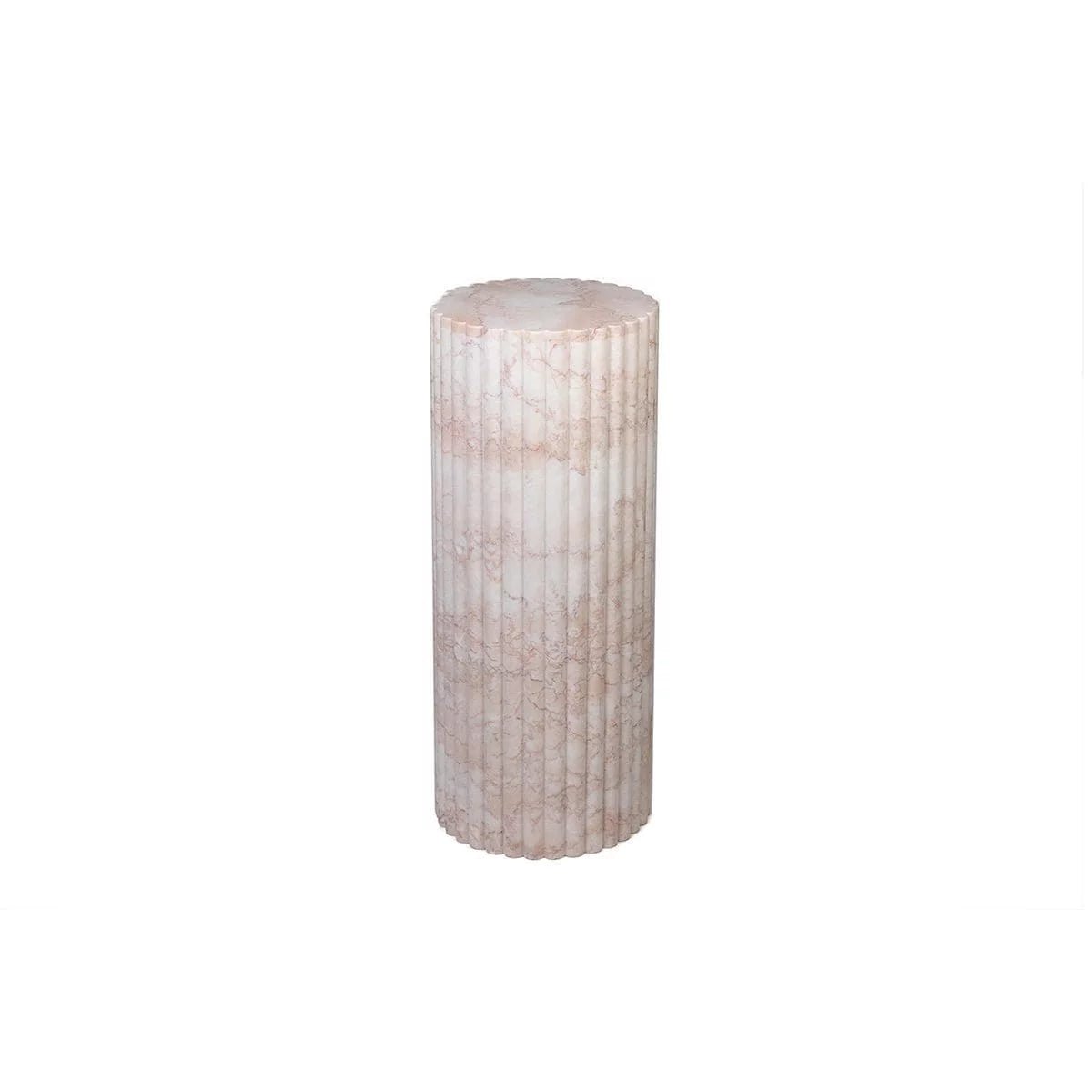 Fluted Plinth - Rose Cream Marble natural stone furniture New Zealand - Natural Stone Co