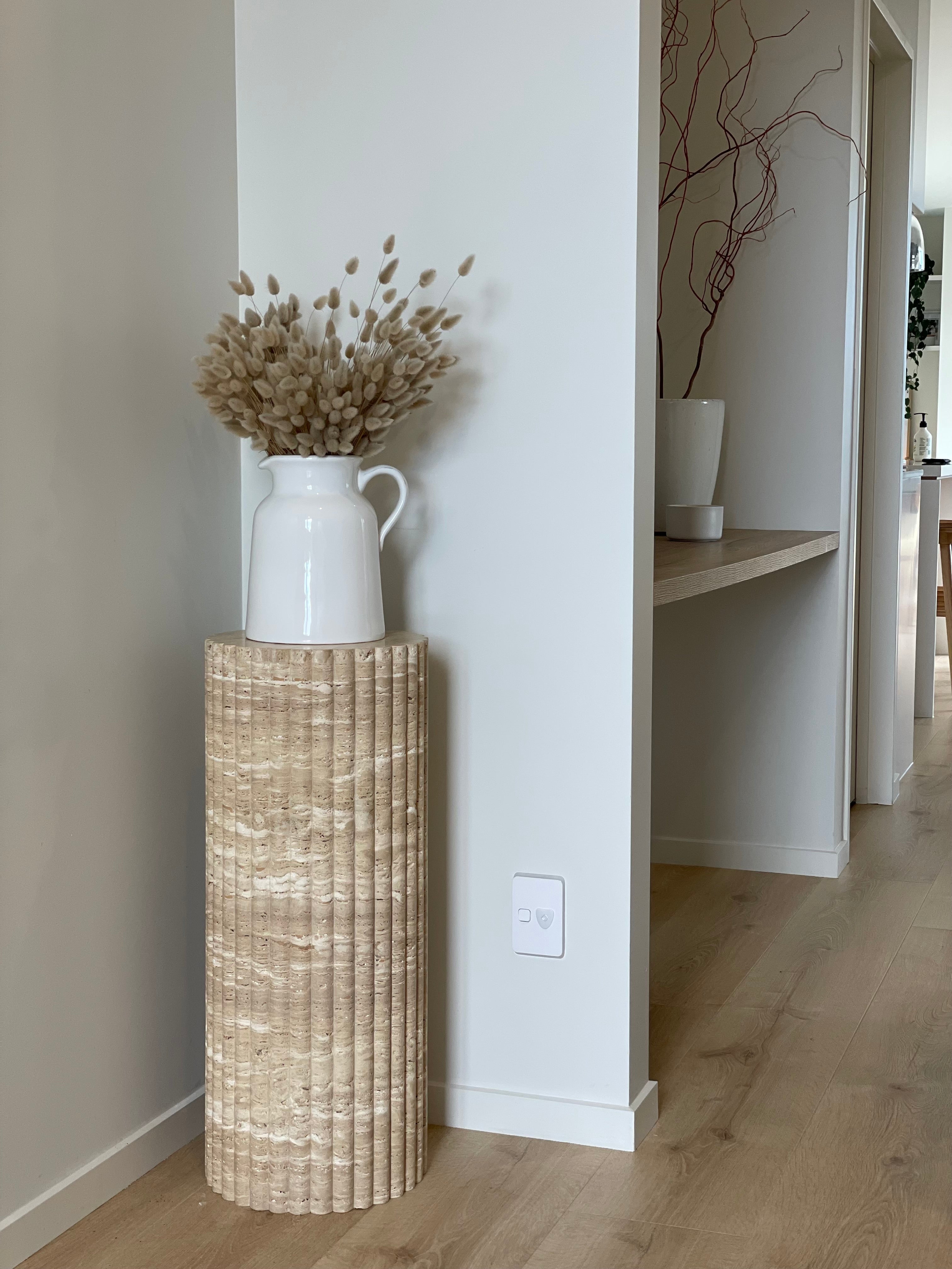 Fluted Plinth - Travertine natural stone furniture New Zealand - Natural Stone Co