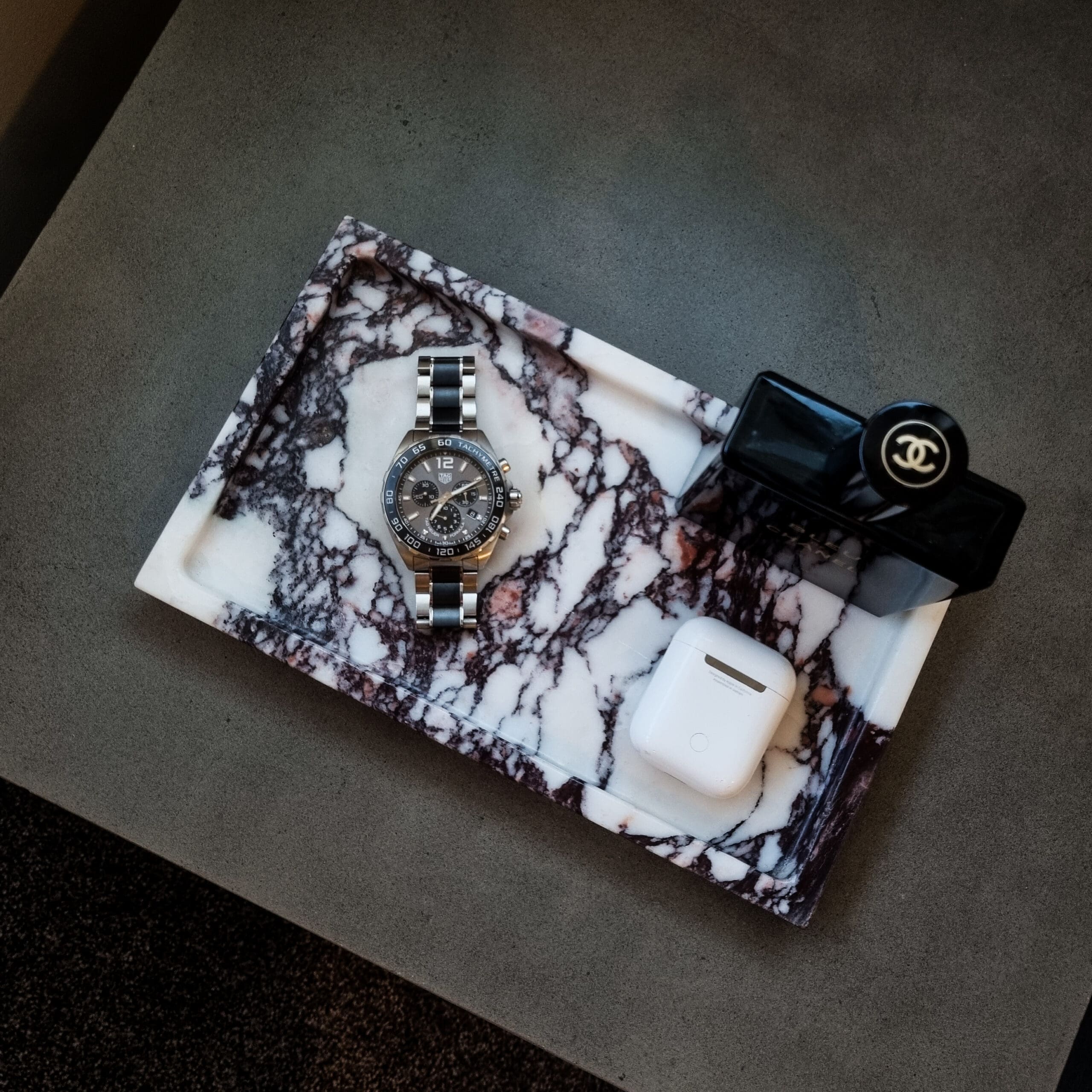 Marble Tray - Viola Calacatta natural stone furniture New Zealand - Natural Stone Co