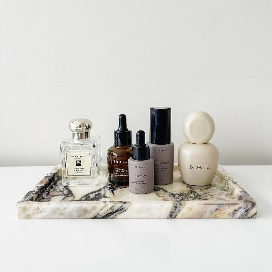 Marble Tray - Viola Calacatta natural stone furniture New Zealand - Natural Stone Co
