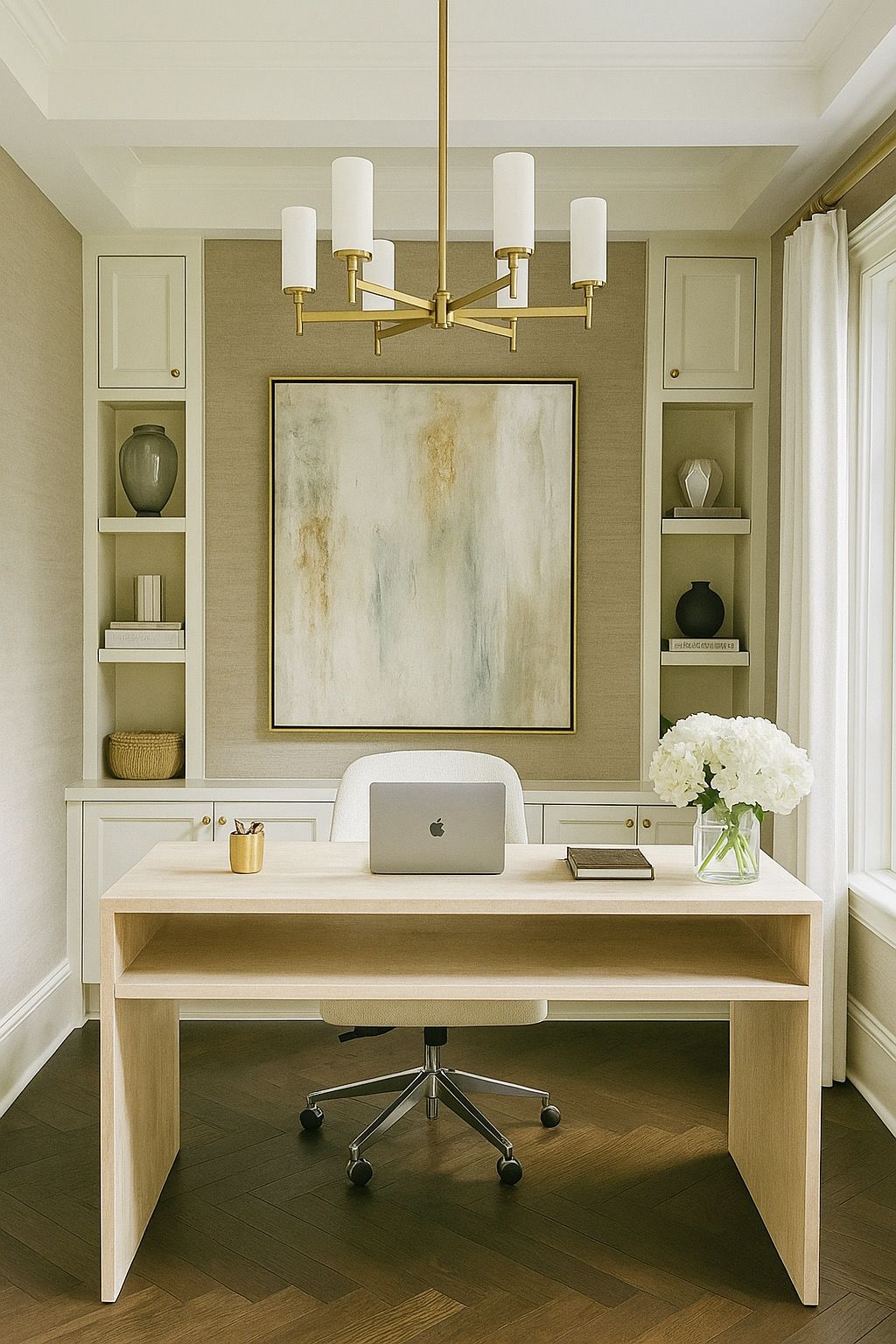 Office Desk Veincut Travertine natural stone furniture New Zealand - Natural Stone Co