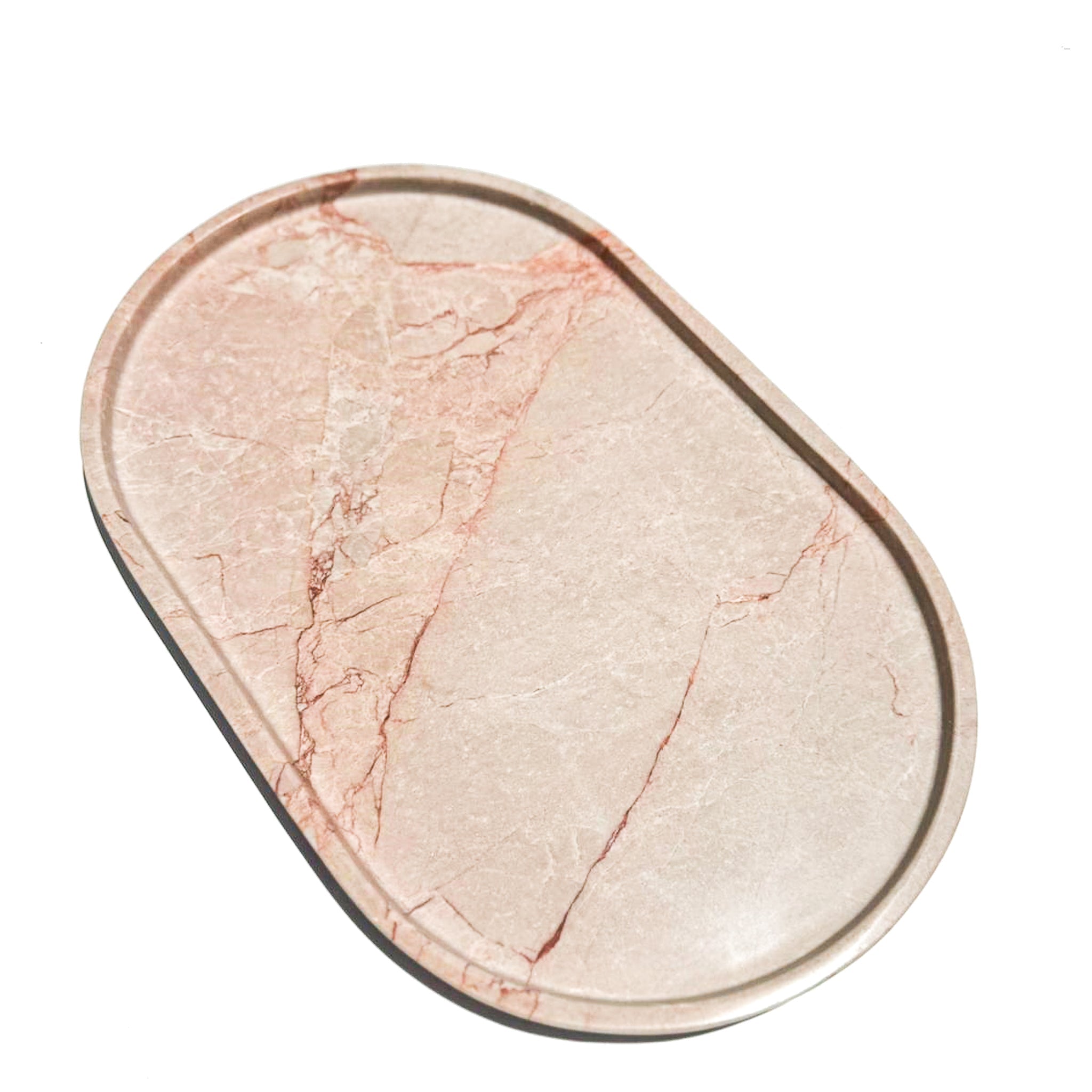 Oval Concave Tray - Pearl Pink Blush Marble natural stone furniture New Zealand - Natural Stone Co