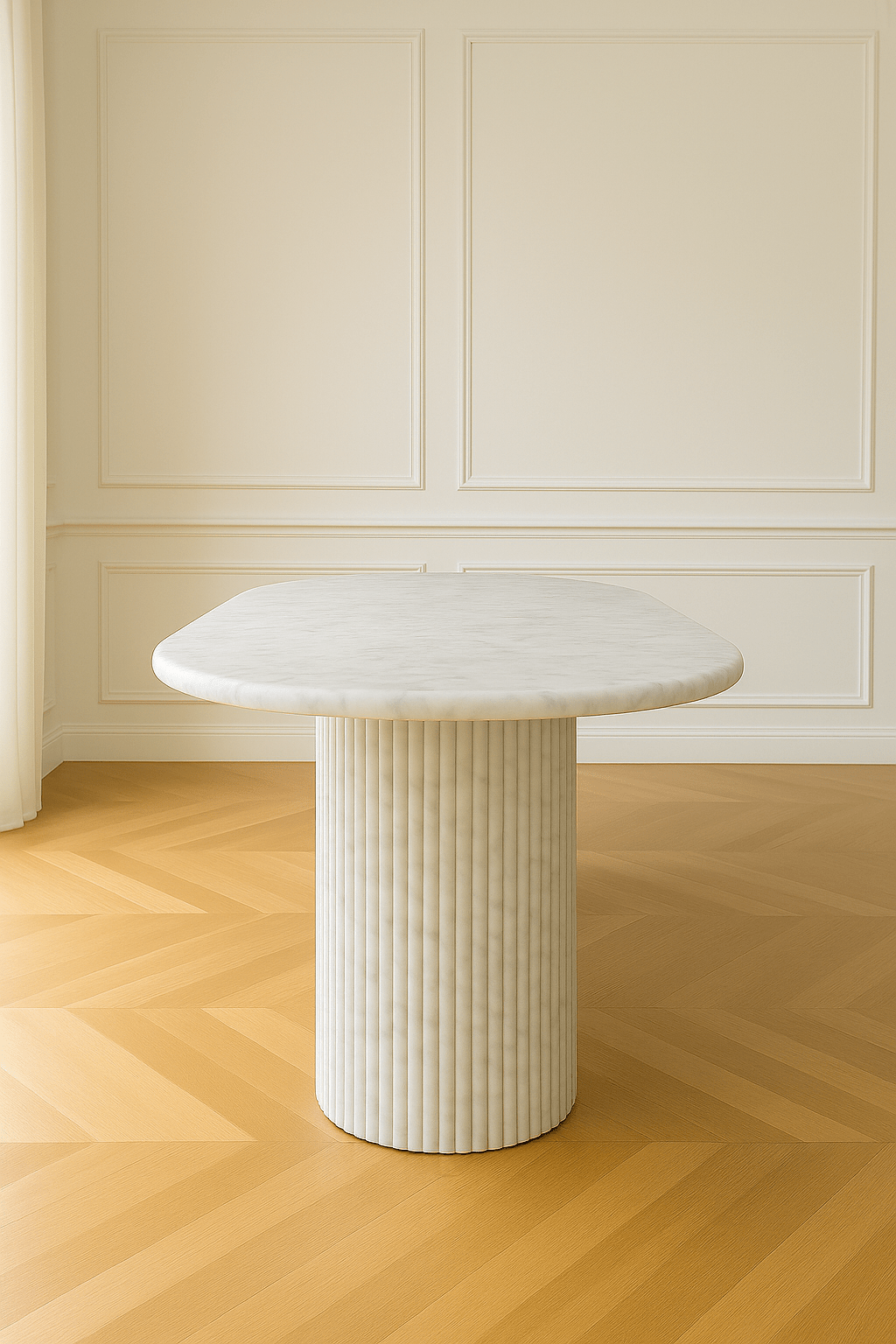 Oval Dining Table - Carrara Marble natural stone furniture New Zealand - Natural Stone Co