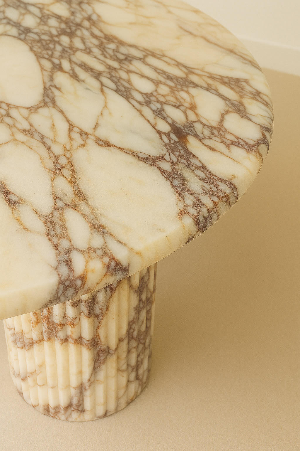 Oval Dining Table - Italian Viola Calacatta natural stone furniture New Zealand - Natural Stone Co