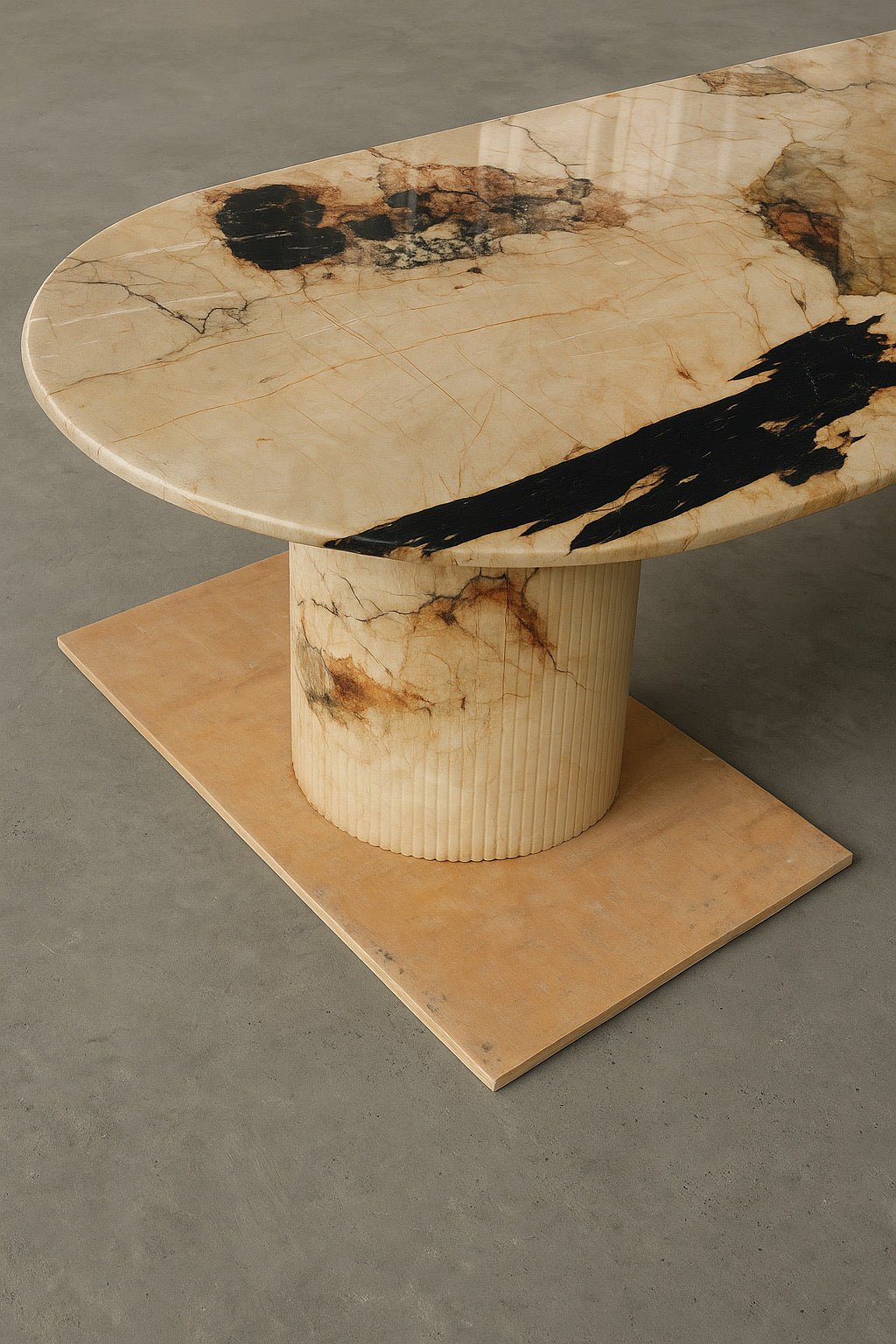 Oval Dining Table - Patagonia Quartzite natural stone furniture New Zealand - Natural Stone Co