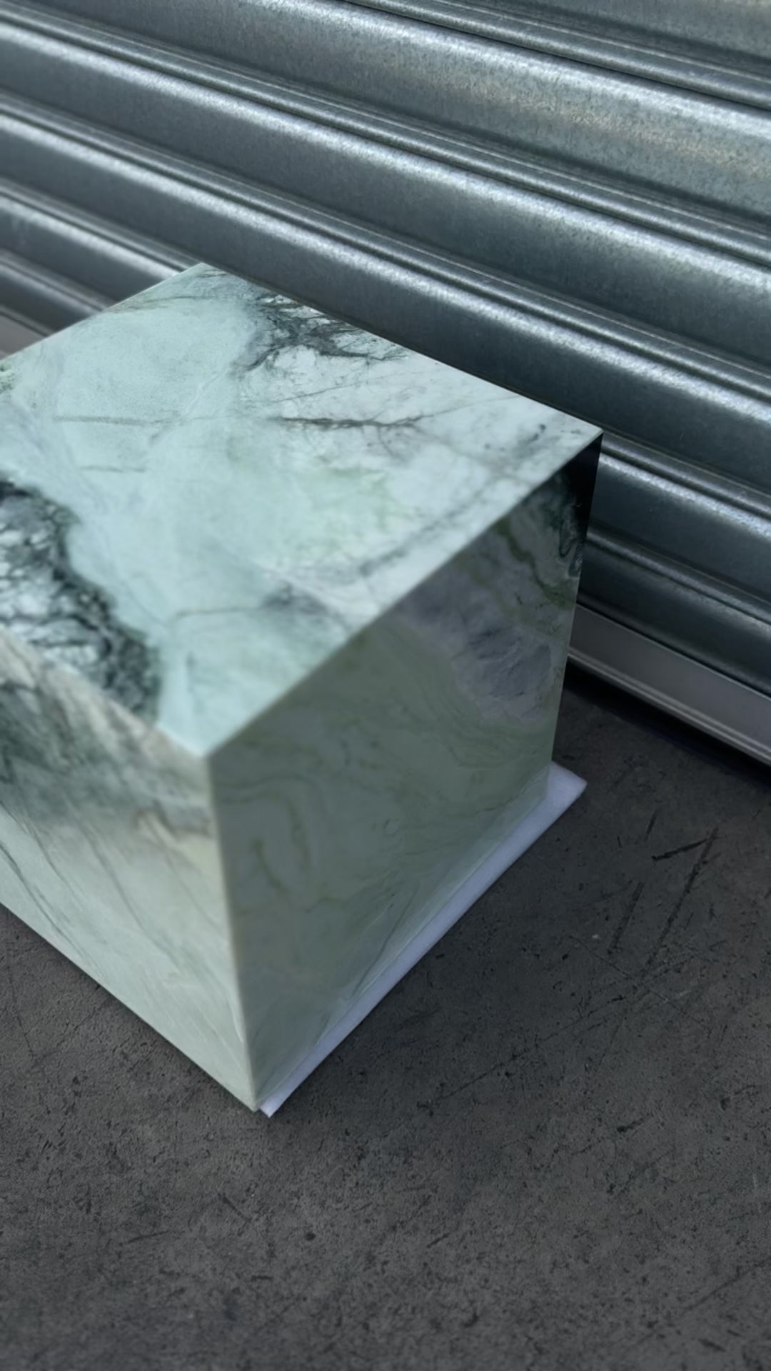 Cube Side Table - Twill Green Marble