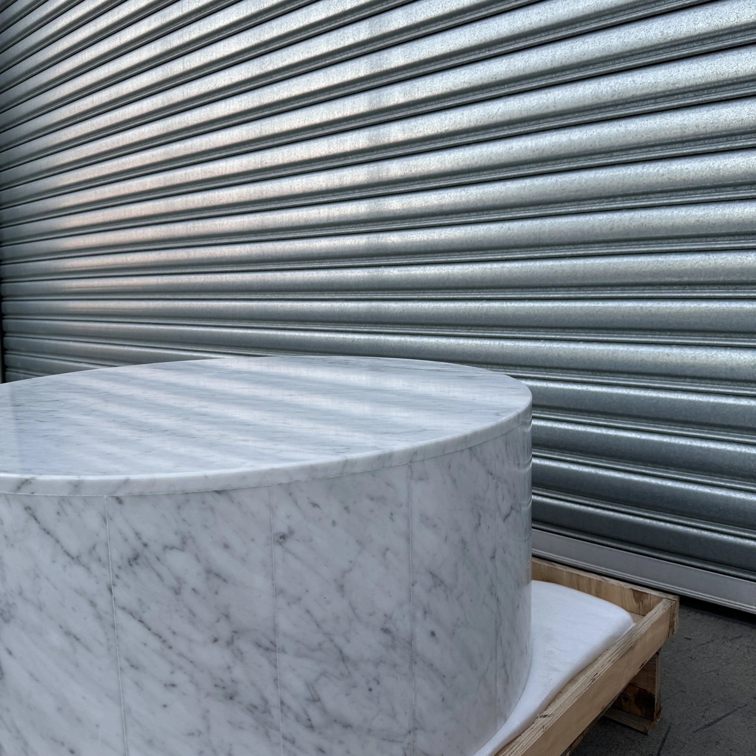 Rounded Coffee Table - Carrara Marble natural stone furniture New Zealand - Natural Stone Co