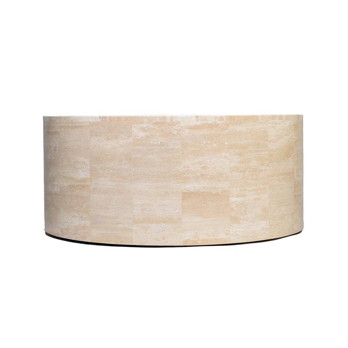 Rounded Coffee Table - Travertine natural stone furniture New Zealand - Natural Stone Co