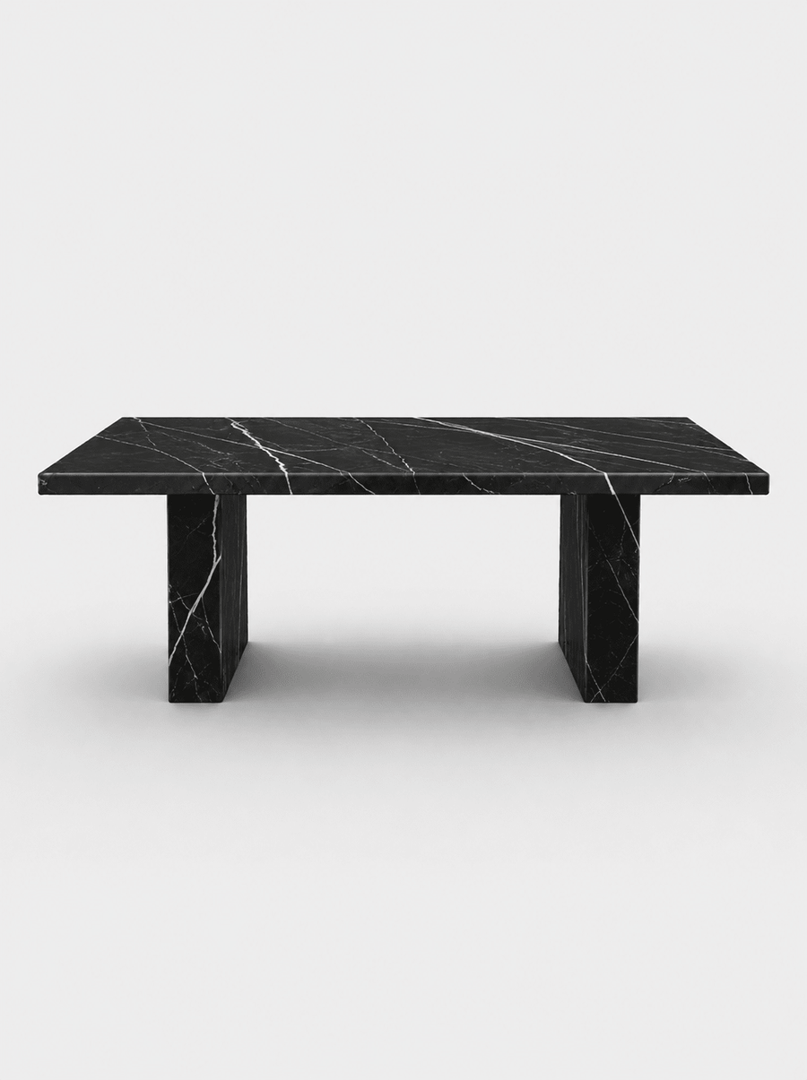 Sachi Dining Table - Black Marquina Marble natural stone furniture New Zealand - Natural Stone Co