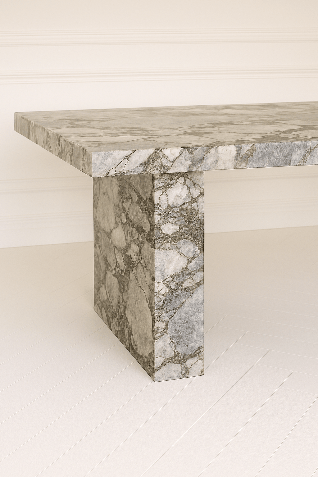 Sachi Dining Table - Milky Blue Marble natural stone furniture New Zealand - Natural Stone Co