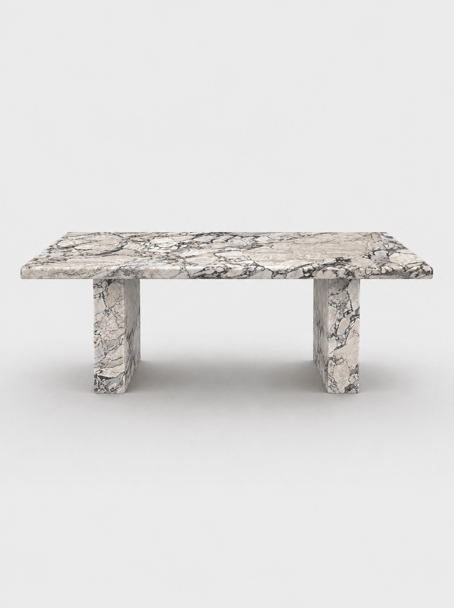 Sachi Dining Table - Milky Blue Marble natural stone furniture New Zealand - Natural Stone Co