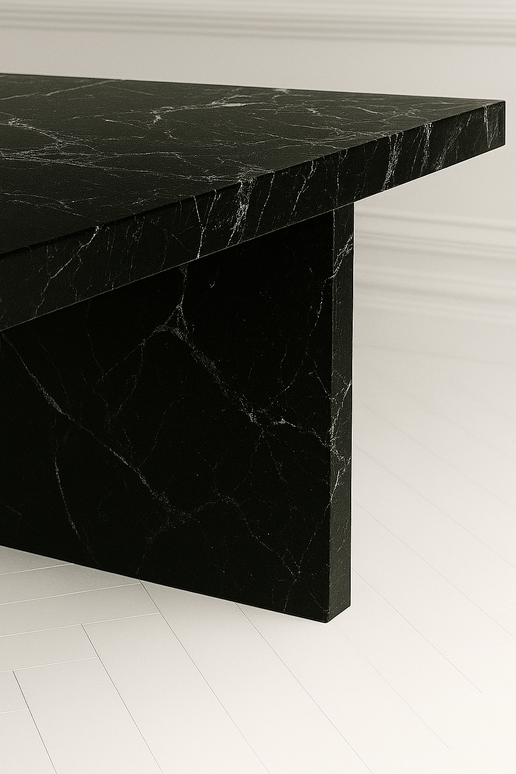 Sachi Dining Table - Noir Marquina Marble natural stone furniture New Zealand - Natural Stone Co