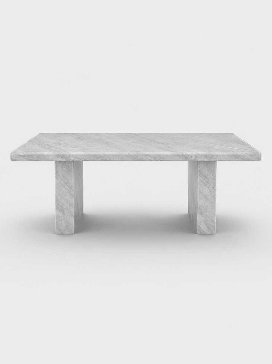 Sachi Dining Table - Taj Mahal Quartzite natural stone furniture New Zealand - Natural Stone Co
