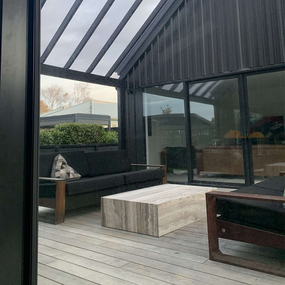 Block Coffee Table - Silver Travertine - Large