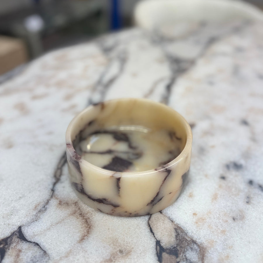 Small Bowl - Viola Calacatta Marble natural stone furniture New Zealand - Natural Stone Co