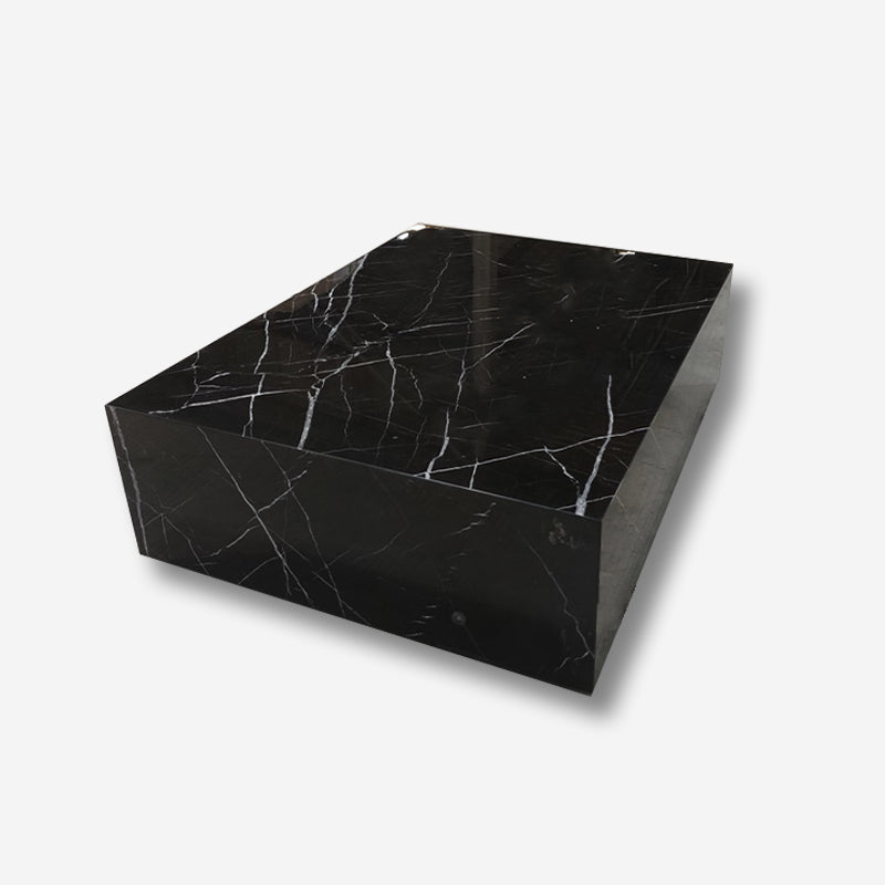 Square Coffee Table - Noir Marquina Marble natural stone furniture New Zealand - Natural Stone Co
