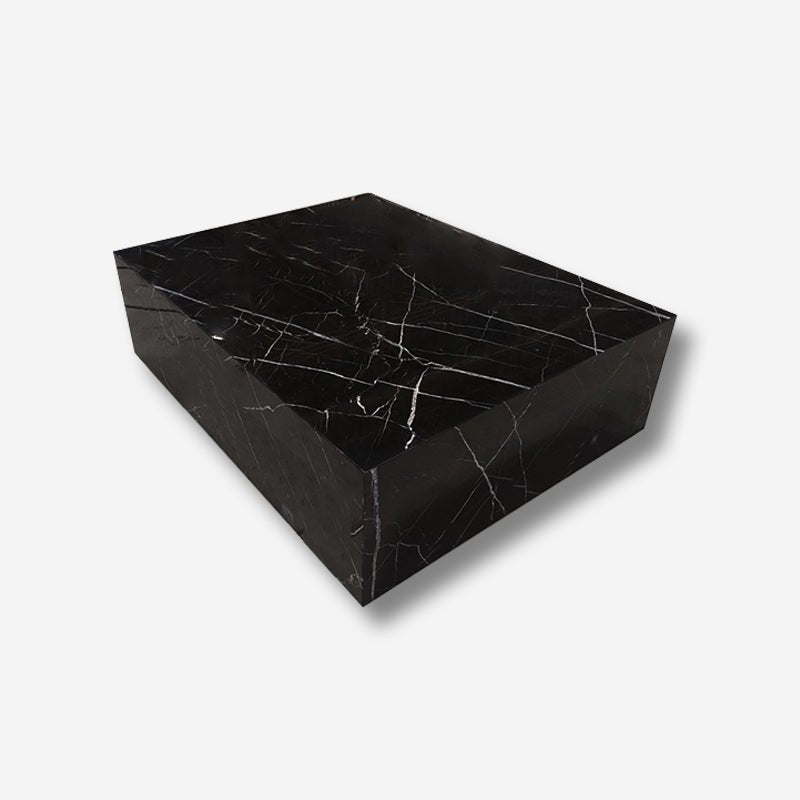 Square Coffee Table - Noir Marquina Marble natural stone furniture New Zealand - Natural Stone Co