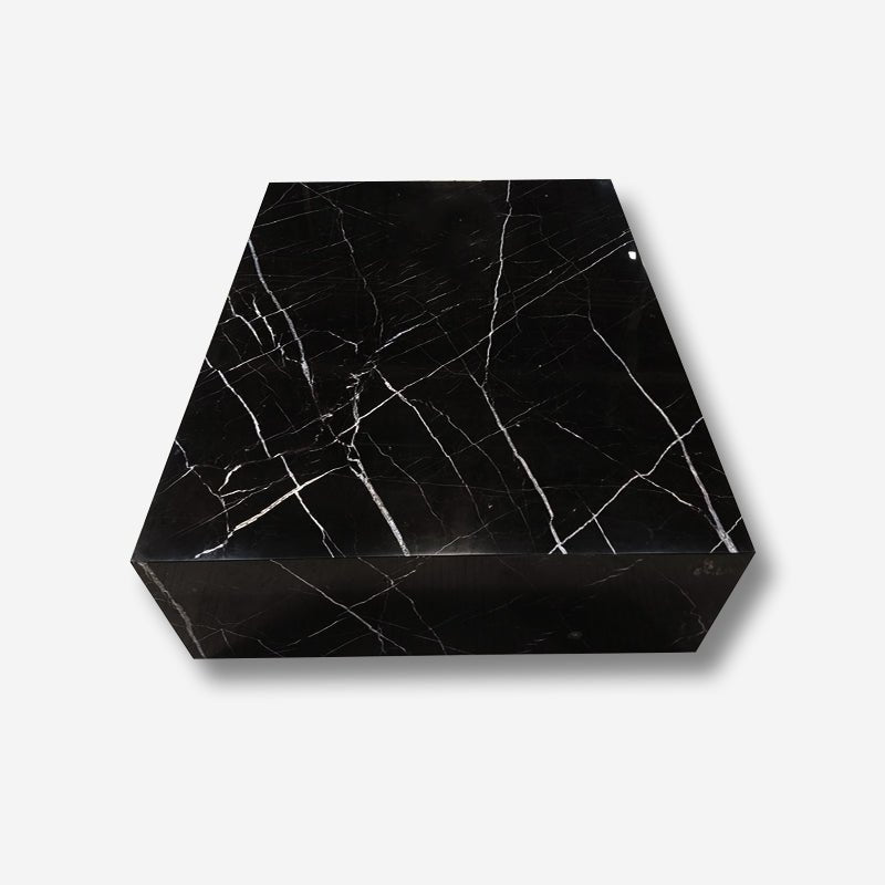 Square Coffee Table - Noir Marquina Marble natural stone furniture New Zealand - Natural Stone Co