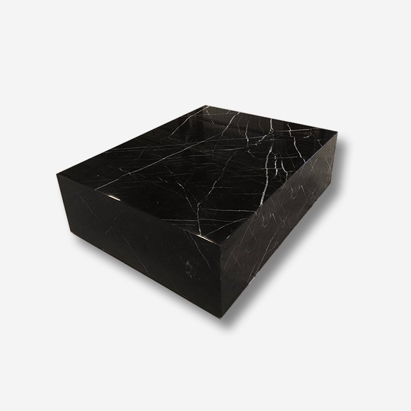 Square Coffee Table - Noir Marquina Marble natural stone furniture New Zealand - Natural Stone Co