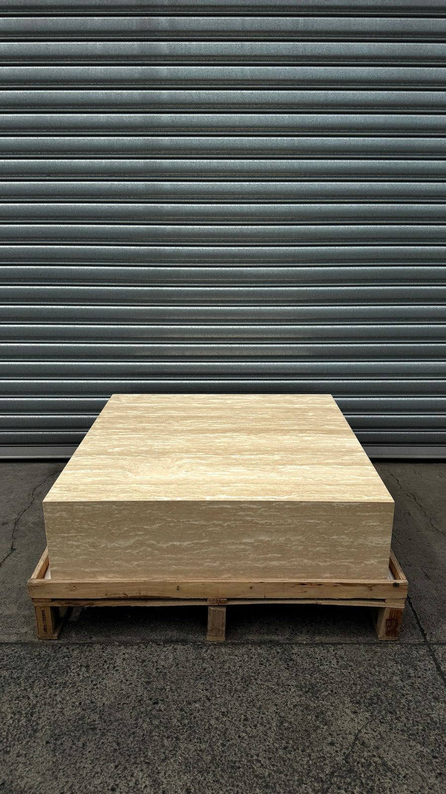 Square Coffee Table - Veincut Travertine natural stone furniture New Zealand - Natural Stone Co